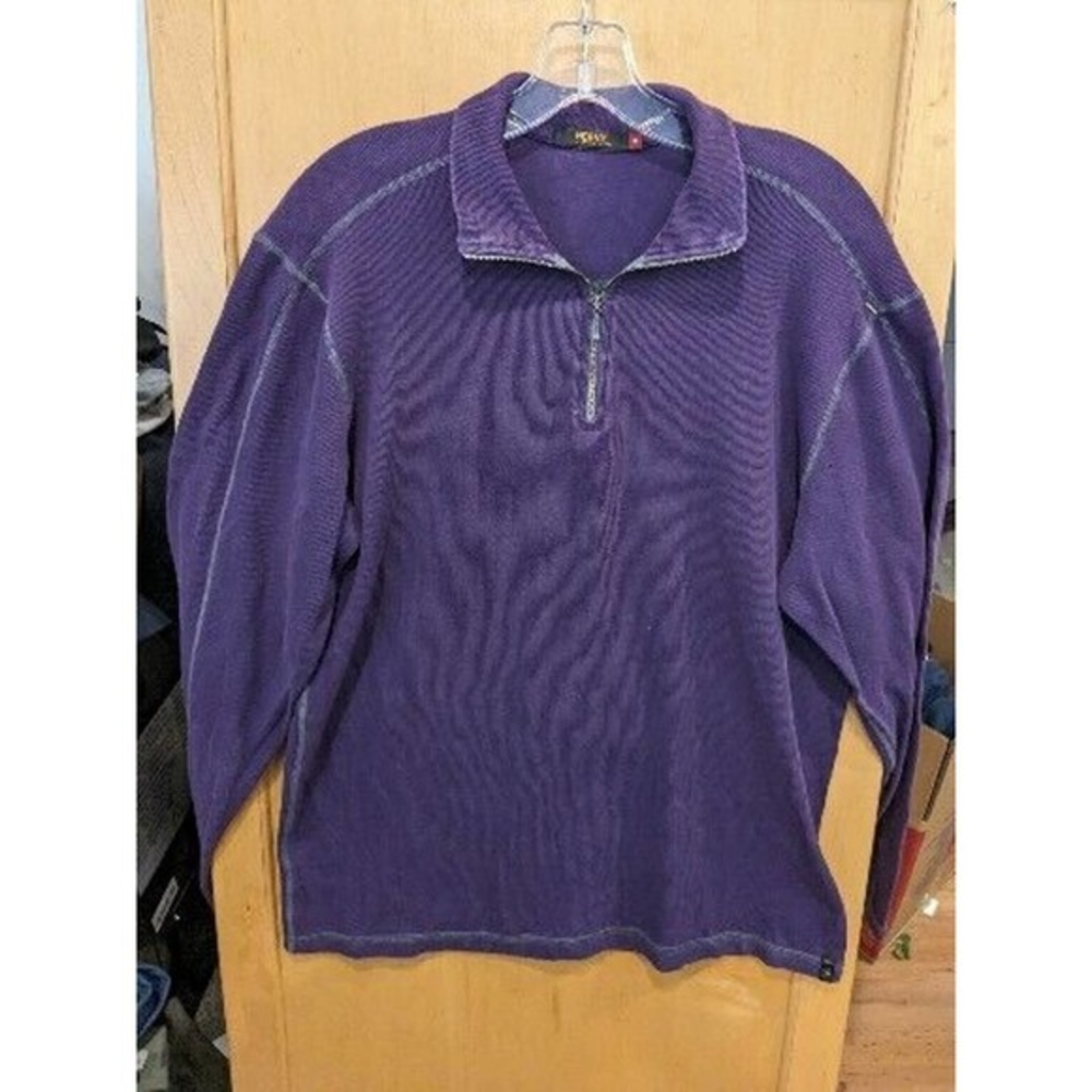Agave‎ Pullover Thermal 1/4 Zip Mens Medium Long Sleeve Made USA